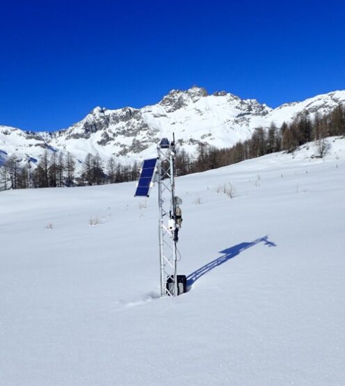 a spectral sensor deployed in a snowy region